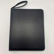 Carbon Fiber TCG Trading Card 3 Ring Binder 40 9-Pocket Pages/Top Load/ZIp Close