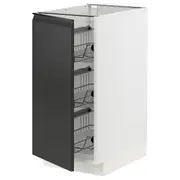 METOD base cabinet with wire baskets, white/Upplöv matt anthracite, 40x60x80 cm