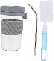 UTHCLO Cup Set 7pc Glass Water Cup Kit Straw Leakproof for Home Office School