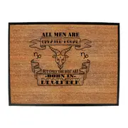 December Capricorn Birthday All Men Are Created Equal - Funny Novelty Doormat Man Cave Floor mat
