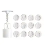50g 12Pcs Animal Stamps Round Pastry Moon Cake Mold Cookies Mooncake Mould DIY Baking Tool Decor