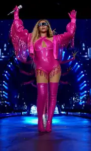 adidas IVY PARK Bomber Fringe Triple Pink Barbie Beyonce Sequin Jacket New SMALL