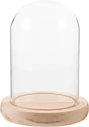 Kichvoe Glass Display Dome Cloche Tabletop Display Case,Column Cloche Bell Jar Display Dome Case Terrarium Jar DIY Snow Globes Case Showcase for Centerpieces Plants Rocks Specimens