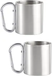 Toddmomy Climbing Mug Aluminium Alloy Cup Lightweight Stainless Steel Camping Equipment for Outdoor Hiking Backpacking and Travel Insulated Design for Hot Cold Drinks Silver