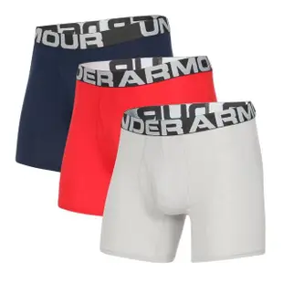 【UNDER ARMOUR】內褲 6英吋 3條裝 防異味 排潮面料 Charged Cotton 藍紅灰