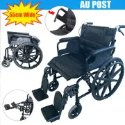 24 Inch Wheelchair Manual Folding Wheel Chair Portable Foldable 55cm Seat 2025