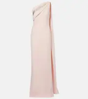 [Roland Mouret] Roland Mouret Embellished one-shoulder cady gown AU 8 pink