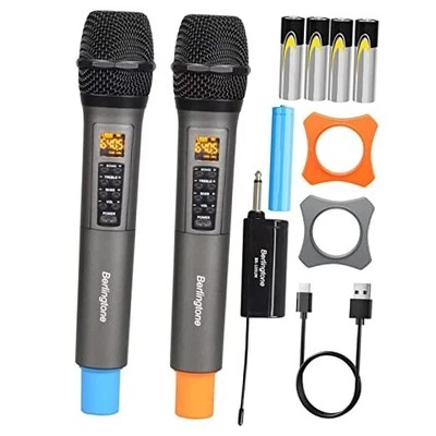 ) Dual UHF Wireless Dynamic Handheld Microphone Systems, 60 Adjustable