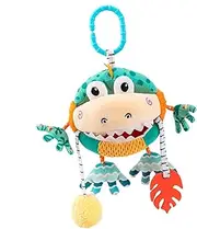 Hangable Baby Toys, Sensory Plush Activity Toys, Babies Plush Hangable Activities, Built-in Bell, Entertainment for Carseat