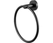 Towel Ring, Towel Bar, Towel Ring Frosted Black, Self Adhesive Steel Mounting No Drill Stainless Steel Bath Toilet Kitchen