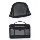 Clear Black Mesh Zipper Makeup Bag Female See Through Cosmetic Travel