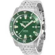 Invicta Men's Watch Pro Diver Automatic Green Dial Silver Steel Bracelet 39748