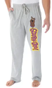 Scooby Doo Men's Scooby Head Cartoon Script Logo Sleep Lounge Pajama Pants (LG)