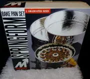 Vintage Metro Springform Cake Pans 8 1/2 9 1/2 And 10" Bright Steel Plate Heats