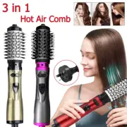 3 in 1 Hot Air Styler Hair Dryer Spin Brush Rotating Curling Comb Blow Volumizer