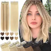 One Piece Hair Pad Topper Invisible Clip-In 100% Remy Human Hair Extensions Side