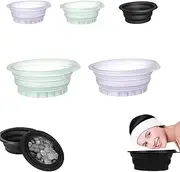 Facial Cold Plunge,Foldable Ice Face Bowl,Portable Foldable Silicone Ice Facial Bowl- Therapy for Skin Tightening, Cold Compress Therapy Kit (Purple+ Green)