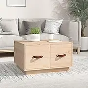 Coffee Table Wood Pine Solid Sofa Table for Living Room Modern Storage, Farmhouse Center, 60x53x35 cm