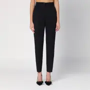 [Dolce & Gabbana] Black wool gabardine tuxedo trousers 40 IT Black