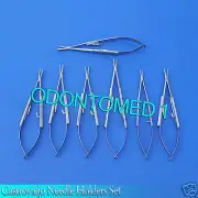 SET OF 16 O.R GRADE CASTROVIEJO MICRO SURGERY NEEDLE HOLDER CURVED+STRAIGHT KIT