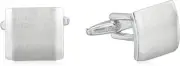 Kenneth Cole Reaction Men's Brushed Silver Cufflinks-Silver-One Size