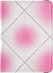 [Amooorous] Magenta Checkered Dot Rhombus Plaid Leather decorative passport holder for travel men Vaccine Case Protector Cover Passport Case Lightweight, magenta checkered dot rhombus plaid, 1 size
