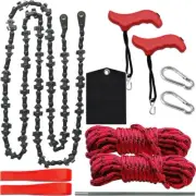 53 inch 68 Teeth Rope Saw High Reach Tree Limb Hand Rope Chain Saw Foldable
