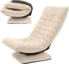 Swivel Floor Chair 3 Position Adjustable Folding Lazy Sofa Lounger Bed for Home
