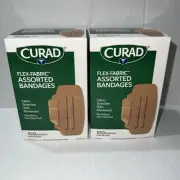 Curad Flex-Fabric Adhesive Bandages, Assorted Sizes, 200 Count Bandaids