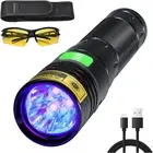 UV Flashlight 395Nm Black Light, 20W High Power 3 UV Leds USB -C Rechargeable, M