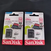 2 SanDisk Ultra 64GB microSDXC Class 10 with Adapter