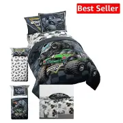 Super Soft Monster Jam Microfiber Twin Bed Set – Grave Digger & Megalodon