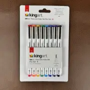 Kingart PRO Inkline Fine Line Color Ink Pen Set Size 10 - 0.60mm 8 Pack