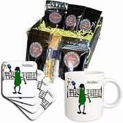 3dRose cgb_200114_1 Funny Pickle Playing Pickleball-Coffee Gift Basket, Multicolor