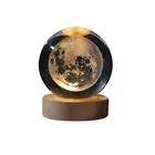 LED Crystal Table Lamp USB 3D Moon Galaxy Night XmasDecor Kids Light P2K3