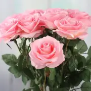 Pack of 12 Individual 26" Long Stem Pink Artificial Roses