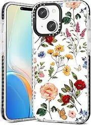 for iPhone 13 Mini Case for Women Girls - Cute Kawaii Retro Flower Design Phone Cover Girly TPU Funda for iPhone 13Mini