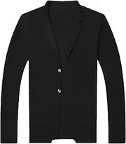 [Generic] Mens Notch Collar Cardigans Sweaters Classic Casual Knit Textured Sweater Button Down Sweatshirt Cardigans
