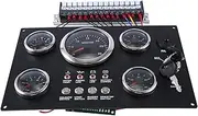 VENEKA Marine Boat 5 Gauge Set 5 Gauge Set with 7 Color Light Tachometer+Fuel Level Gauge+Water Temp Meter+Oil Pressure Gauge+Voltmeter