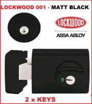 Lockwood 001 Deadlatch Double Cylinder Deadlock Matt Black 2x key 001-1K1MBKDP