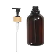 Empty Plastic Pump Bottles Dispenser Portable Refillable Bottle Lotion Shampoo Container-Brown