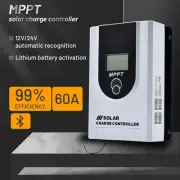 12V/24V Solar Panel Battery Regulator 60A MPPT Charge Controller LCD Bluetooth