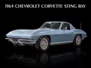 1964 Chevrolet Corvette Sting Ray in Blue NEW METAL SIGN: 9 x 12" Ships Free