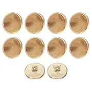 10pcs Metal Pattern Round Sewing Buttons 15mm Resin Craft Buttons, Light Brown