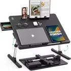 SoBuy FWT92 Foldable Computer Desk Workstation with Storage Shelves