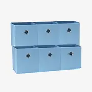 [ShoppingSmartAu] 6x Pack Blue 27x28x27 CM Foldable Fabric Storage Box Toy Organiser