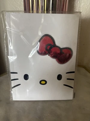 2023 Sanrio Hello Kitty Puffy Plastic Glitter Red Bow Journal White Notebook