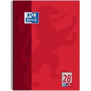 Oxford Notepad Spiral Notebook Checked And Perforated A4 80 Sheets Red