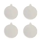 Creamy White 20 PCS Clear Blank 2.5mm Acrylic Christmas Bauble DIY Xmas Decoration 75mm Flat