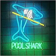 Sign Lamp Pool Shark Billiards Neon Sign for Game Room,Billiards Hall Wall Decor Bar,Pub,Club USB Powered Light 29.5cmх39.5cm